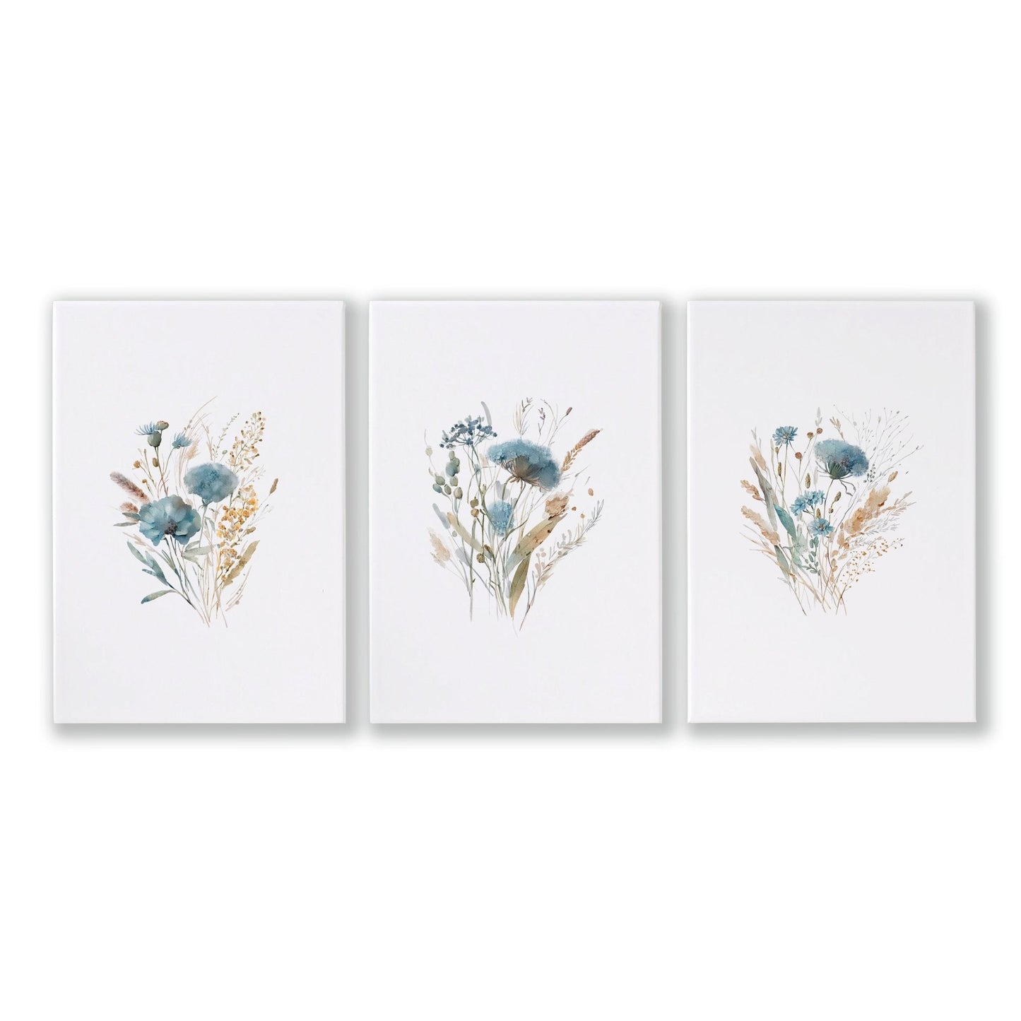 Large Picture For Bedroom | Set of 3 Botanical Art Prints