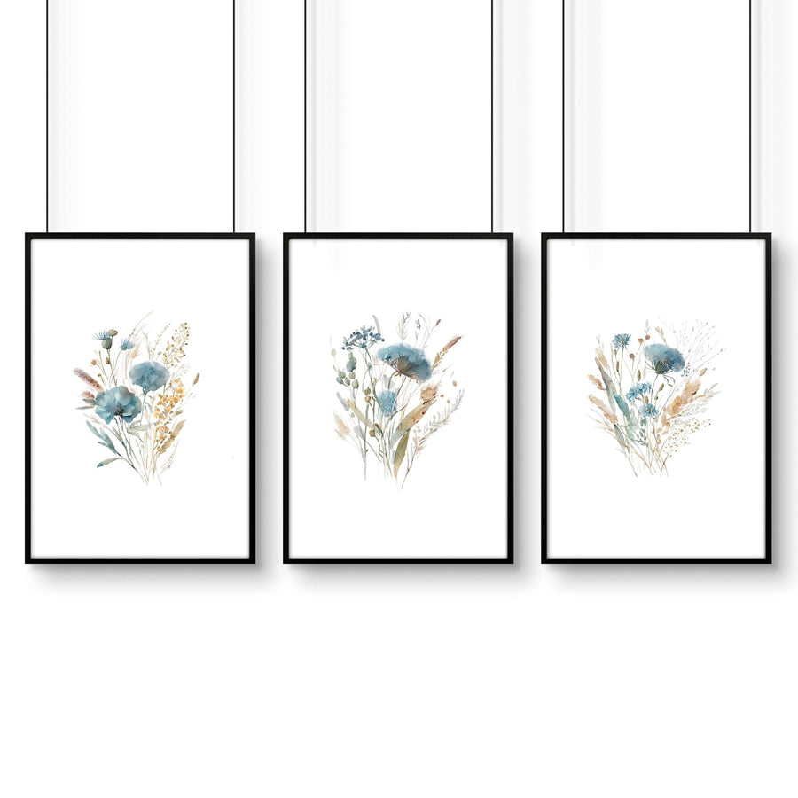 Large Picture For Bedroom | Set of 3 Botanical Art Prints