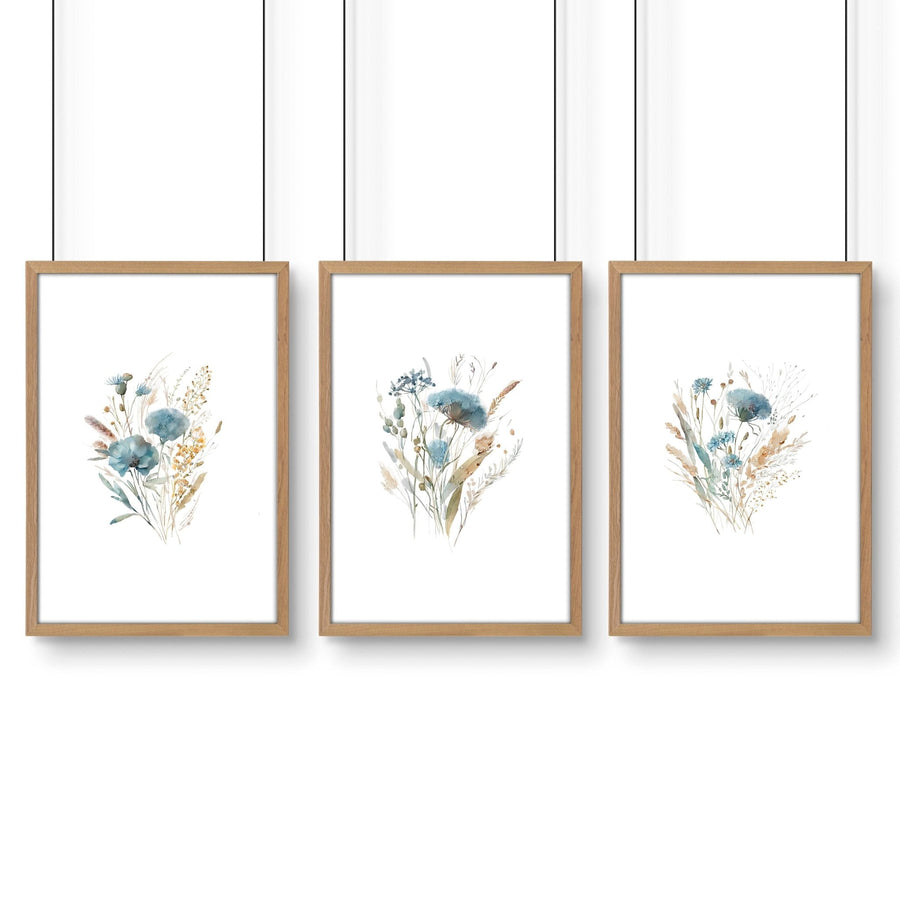 Large Picture For Bedroom | Set of 3 Botanical Art Prints