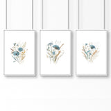 Large Picture For Bedroom | Set of 3 Botanical Art Prints