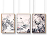 Large Picture Prints | Set of 3 Chinoiserie Wall art Prints