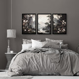 Large Pictures With Frames | Set of 3 Chinoiserie Wall art Prints