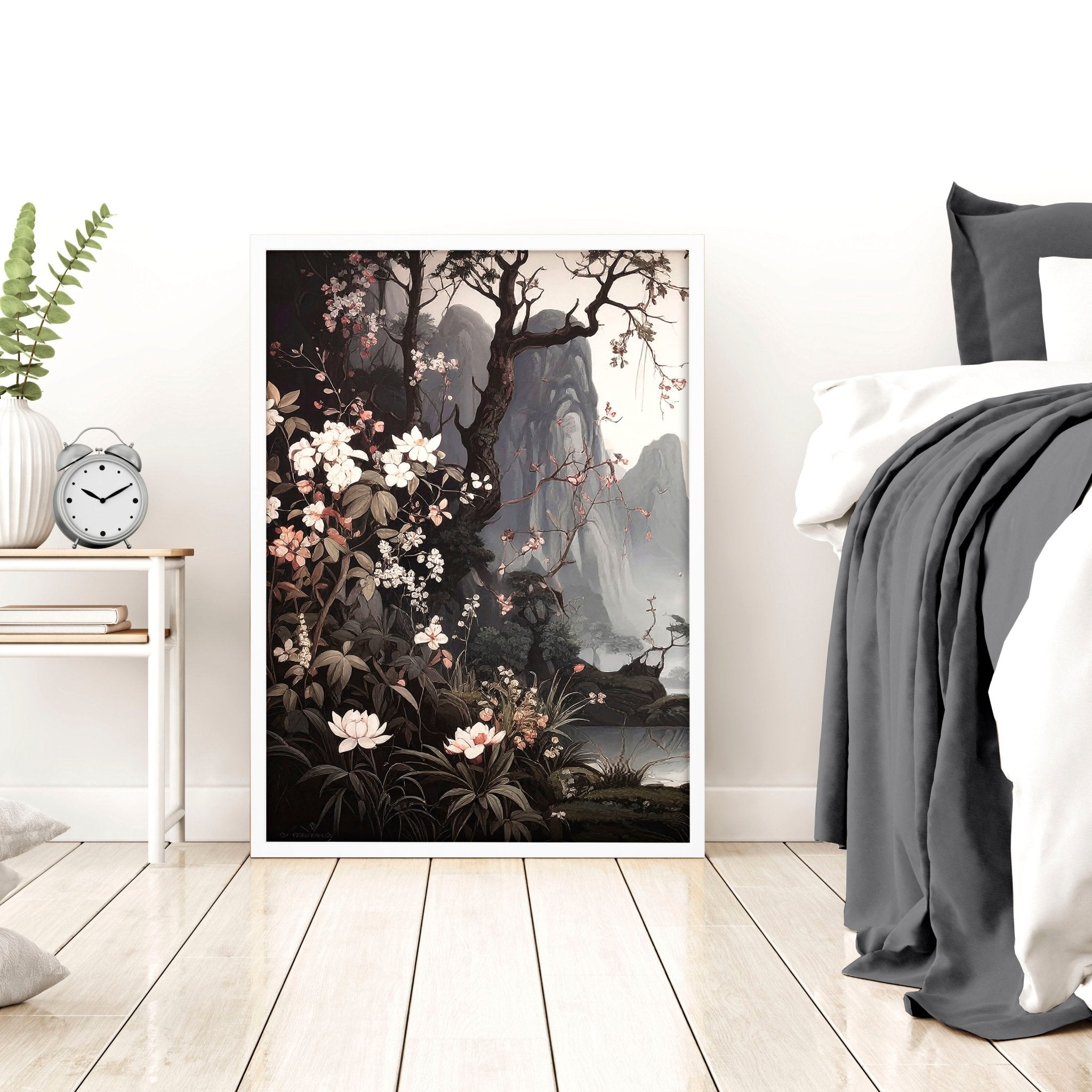 Large Pictures With Frames | Set of 3 Chinoiserie Wall art Prints