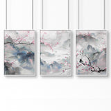 Large Print For Wall | Set of 3 Chinoiserie Wall art Prints