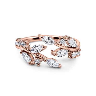 Adjustable Leaf Ring in Rose Gold