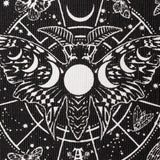 Lunar Moth Rug Gothic Cotton Moon Phase Decor