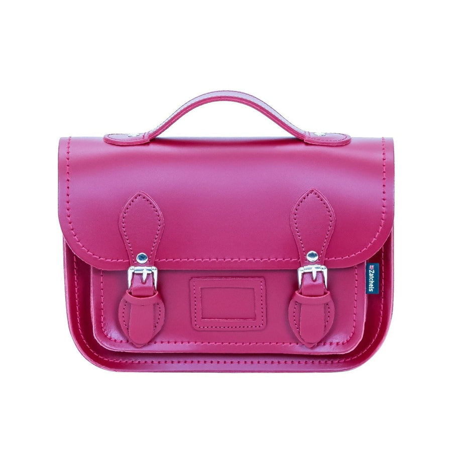 Leather Midi Satchel - Magenta