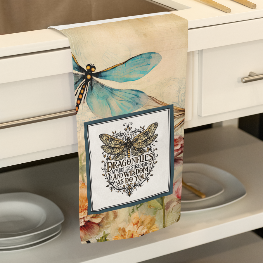 Dragonflies symbolise strength and wisdom Tea Towel