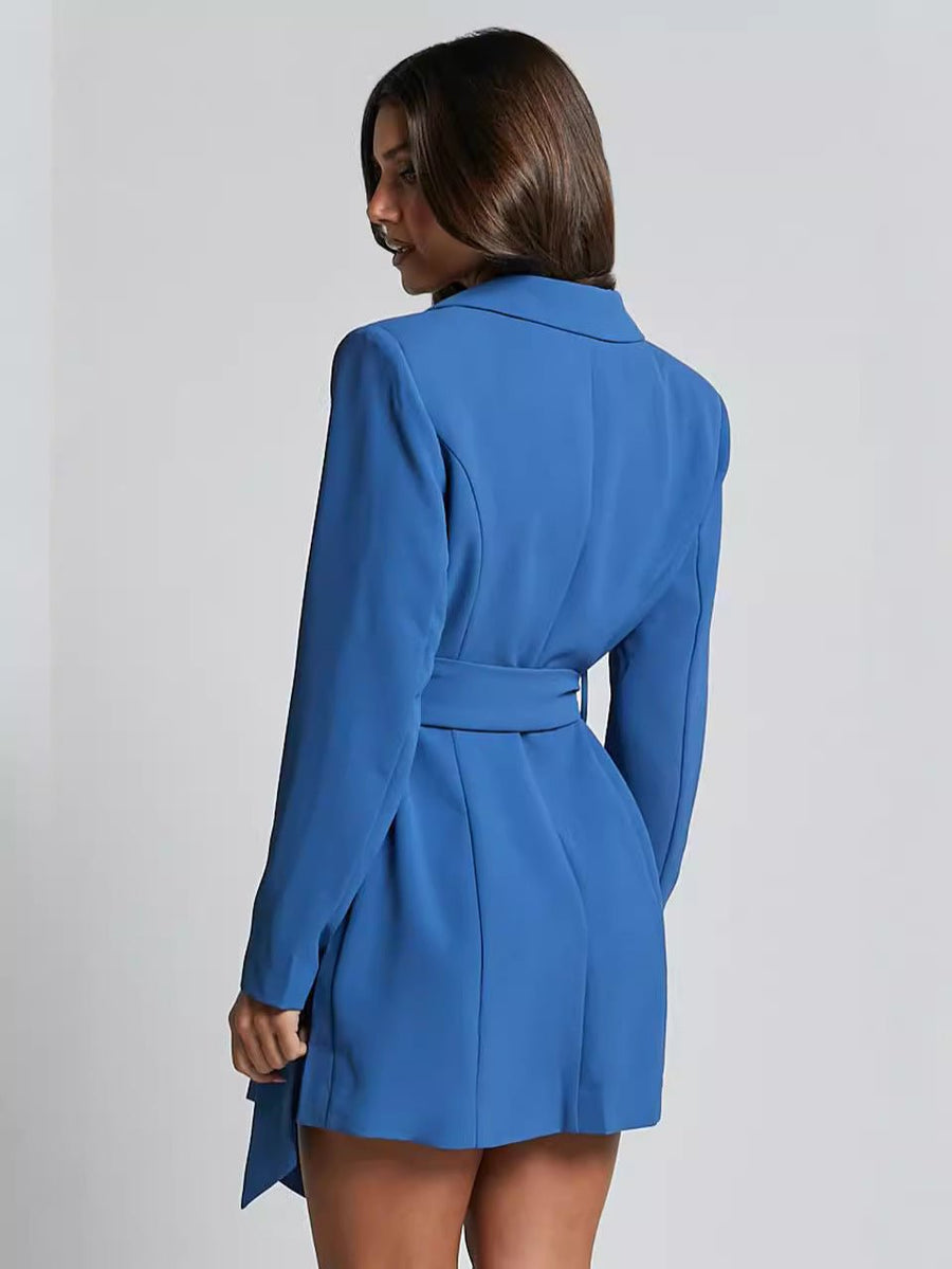 Women’s Slim Fit Coat - Lace-Up Long Sleeve