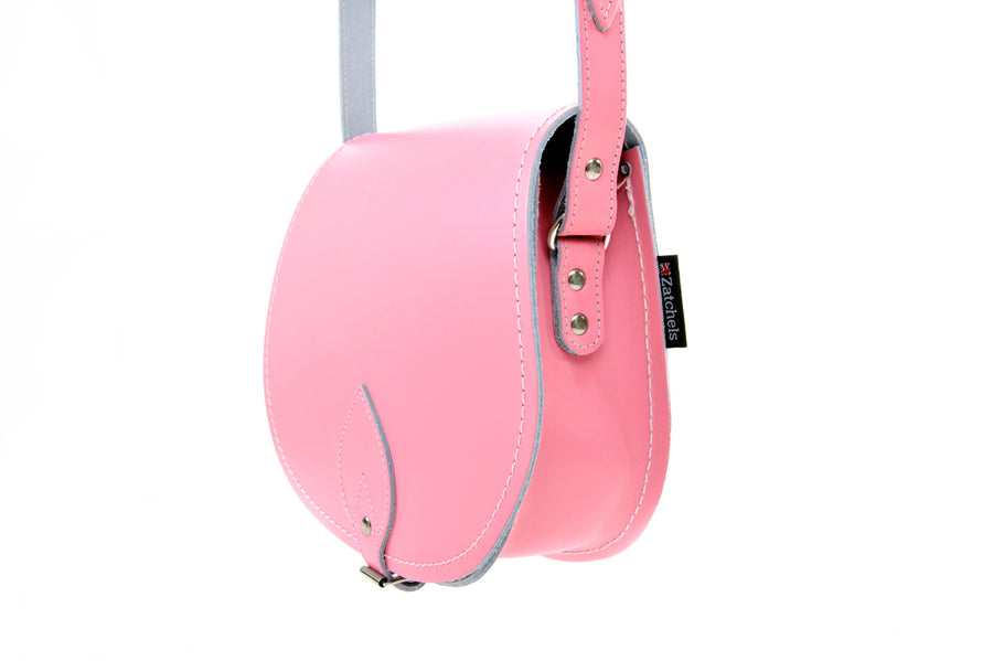 Handmade Leather Saddle Bag - Pastel Pink