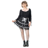 Poizen Industries Phantom Waltz Skirt Black/White
