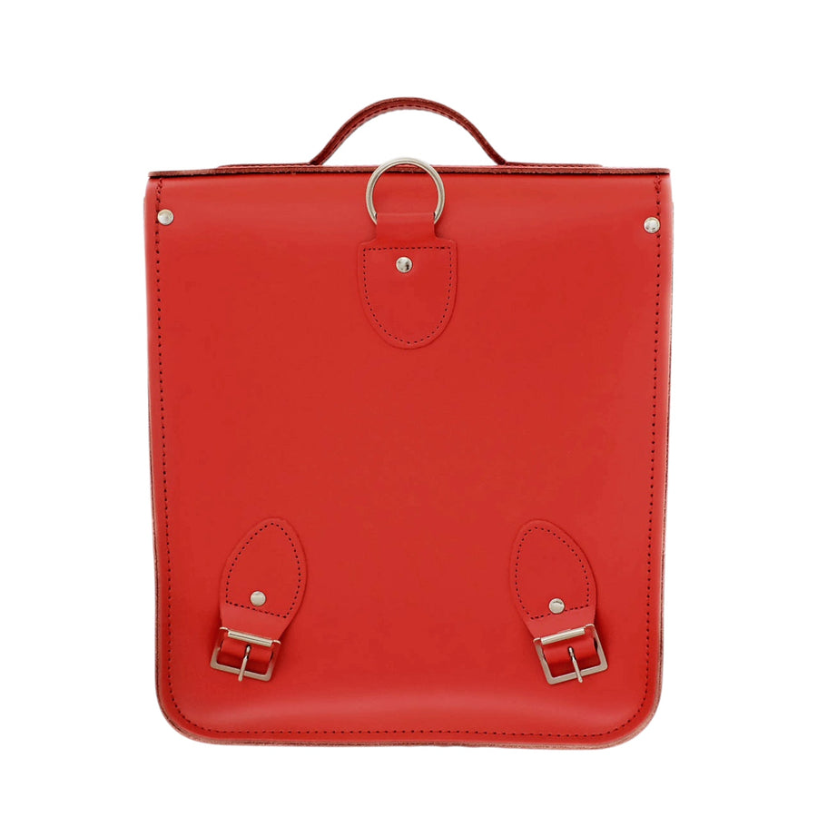 Handmade Leather City Backpack - Pillar Box Red