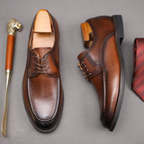 Classic Genuine Leather MenS Derby Shoes Comfortable And Breathable Business Shoes for Men Easy And Versatile Daily Commuting Business Casual Shoes
