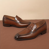 New Handmade Mens Shoes Business Casual SlipOn Loafers TopGrain Cowhide Classic Fashion Versatile Design