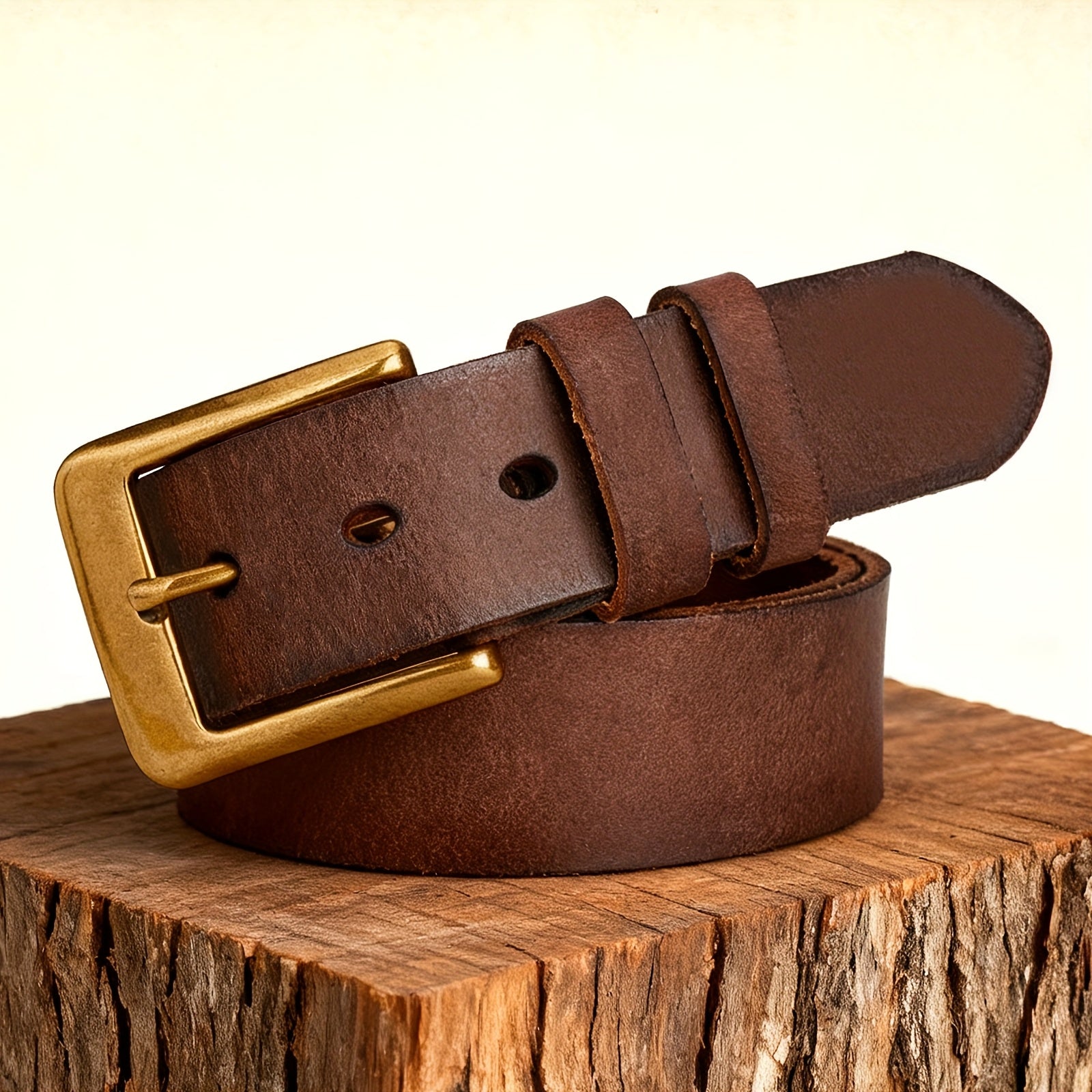 Mens Handcrafted TopGrain Cowhide Leather Belt  Thickened Genuine Belt with Square Pin Buckle Durable Casual  Formal Wear Gift Box Included for Christmas Fathers Day Wedding Promotion  Handmade Belt for Men