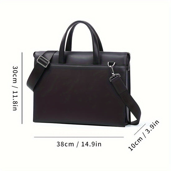 Mens Genuine Leather Briefcase Handbag with Locking System MultiCompartment Cowhide Business Computer Bag Swappable Strap for Professional Travel Commute  Document Transport