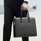 Genuine Leather Mens AntiTheft Code Lock Business Briefcase Cowhide Laptop Bag Large Capacity Document Holder