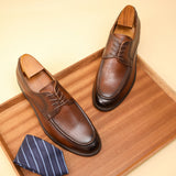 Classic Genuine Leather MenS Derby Shoes Easy And Versatile for Daily Commuting Suitable for Business Casual Wear Comfortable And Breathable MenS Dress Shoes