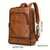Mens Genuine Leather Backpack 3962cm Computer Large Capacity Travel Backpack