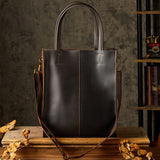 Genuine Crazy Horse Leather Mens Commuter Shoulder Bag