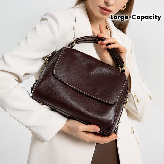 Luxury Genuine Leather Commuter Crossbody Bag for Women