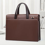 Mens Genuine Leather Briefcase Handbag with Locking System MultiCompartment Cowhide Business Computer Bag Swappable Strap for Professional Travel Commute  Document Transport