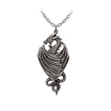 Dragon Necklace Winged Locket Pewter Gothic Alchemy
