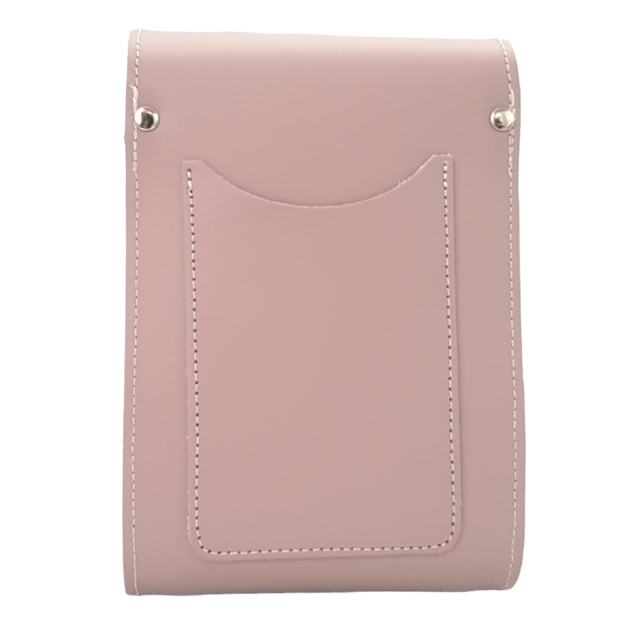 Handmade Leather Festival Phone Bag - Rose Quartz