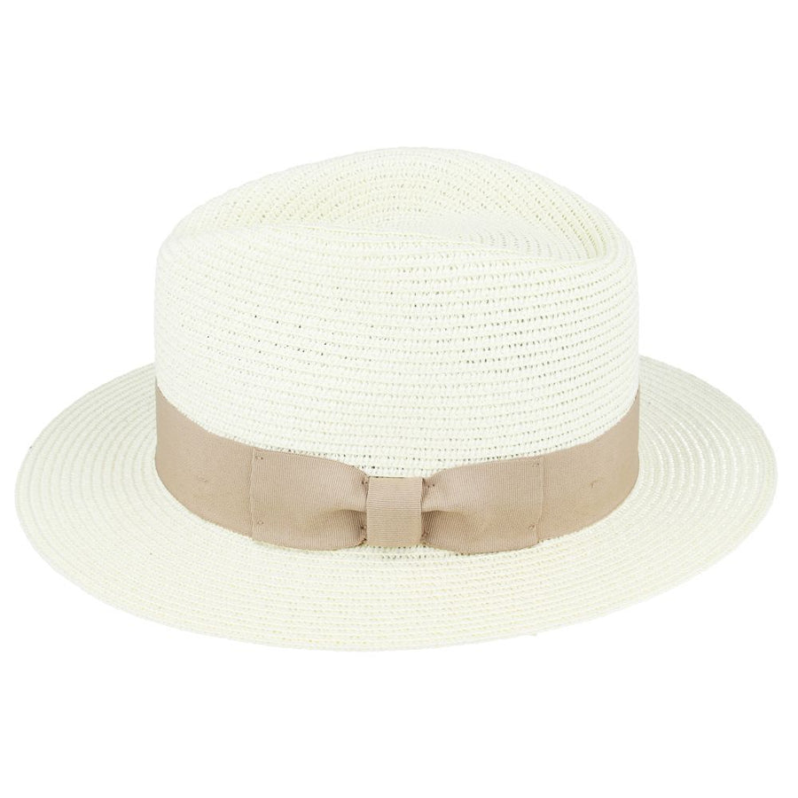 Straw Fedora Hat With Band
