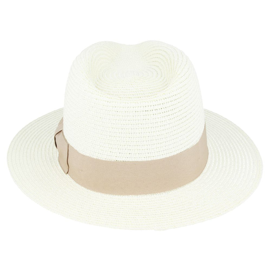 Straw Fedora Hat With Band