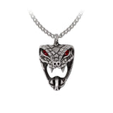 Snake Necklace Red Crystal Gothic Pewter Alchemy
