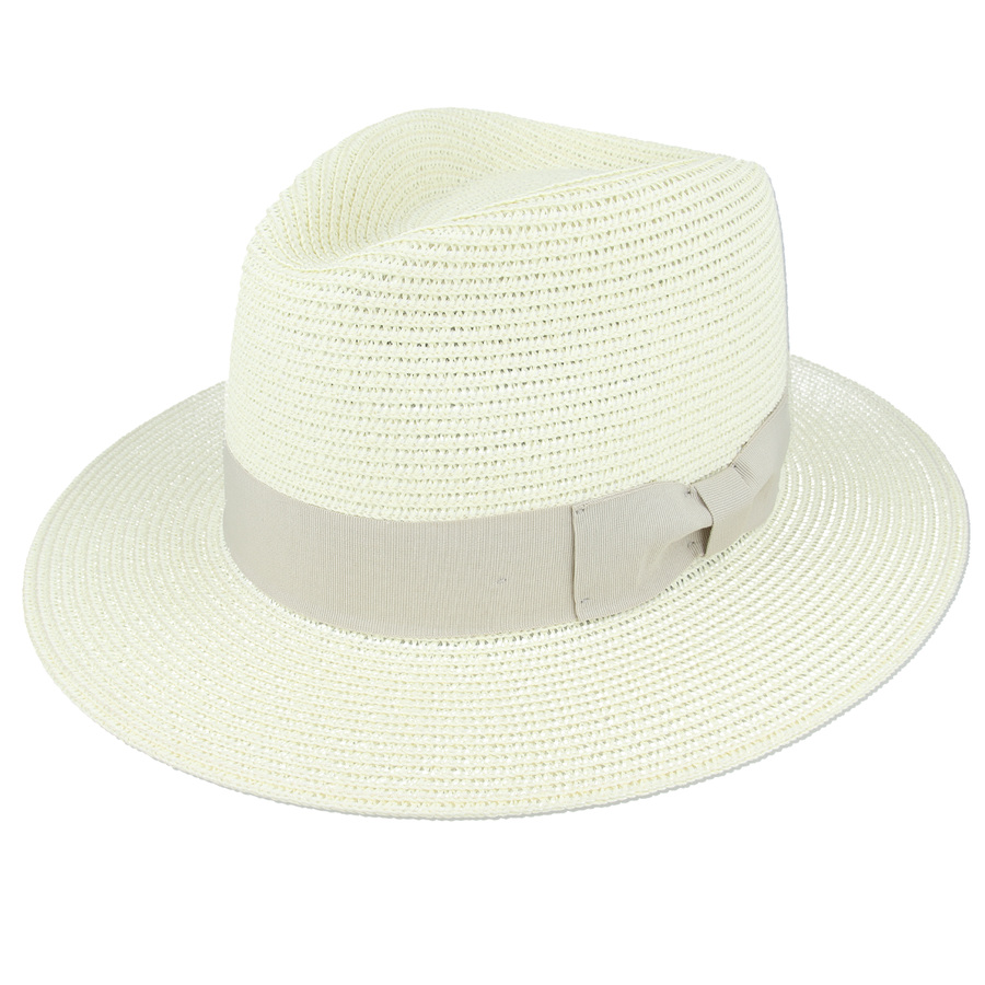 Straw Fedora Hat With Band