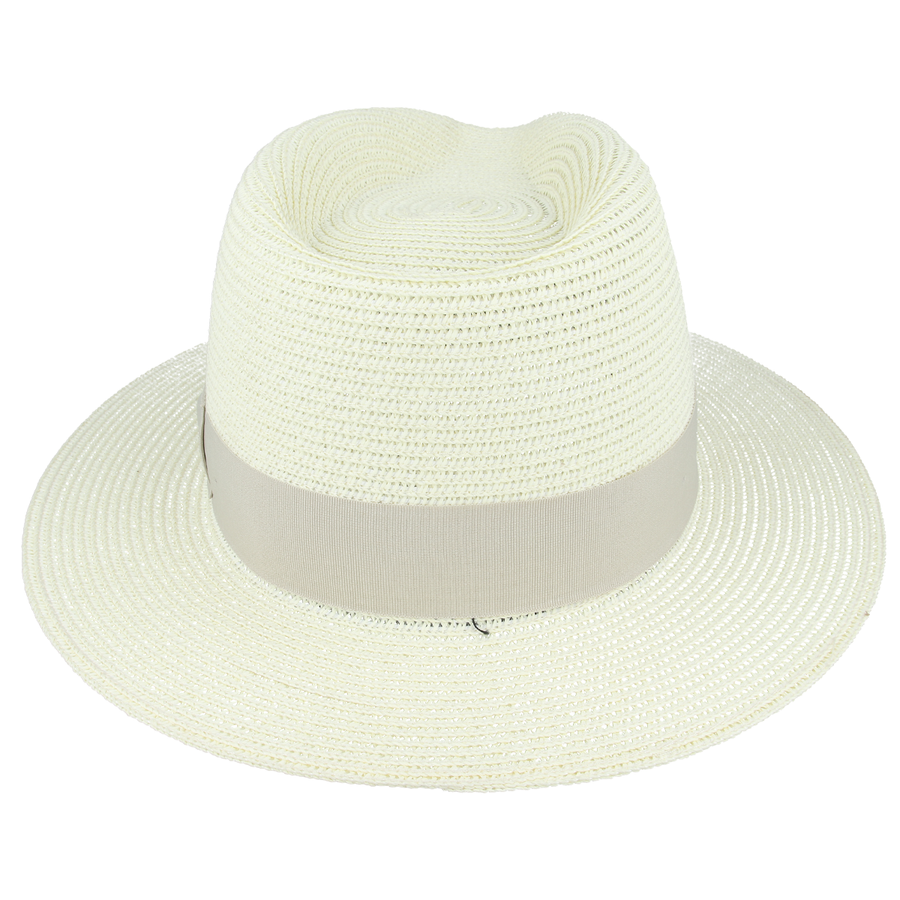 Straw Fedora Hat With Band