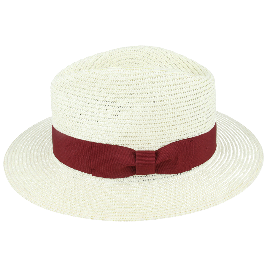 Straw Fedora Hat With Band