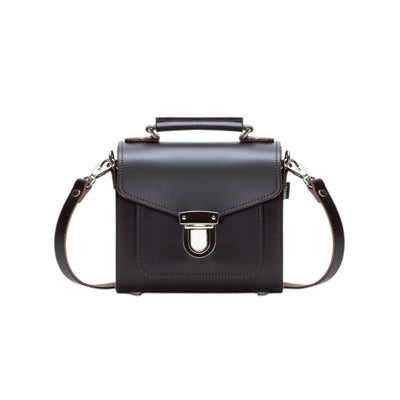 Handmade Leather Sugarcube Handbag - Dark Brown