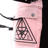 Gothic Mini Skirt Black Pink Strap Detail Chemical Black