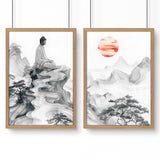 Wall Art Paint | Set of 2 Asian Inspired Wall art Prints