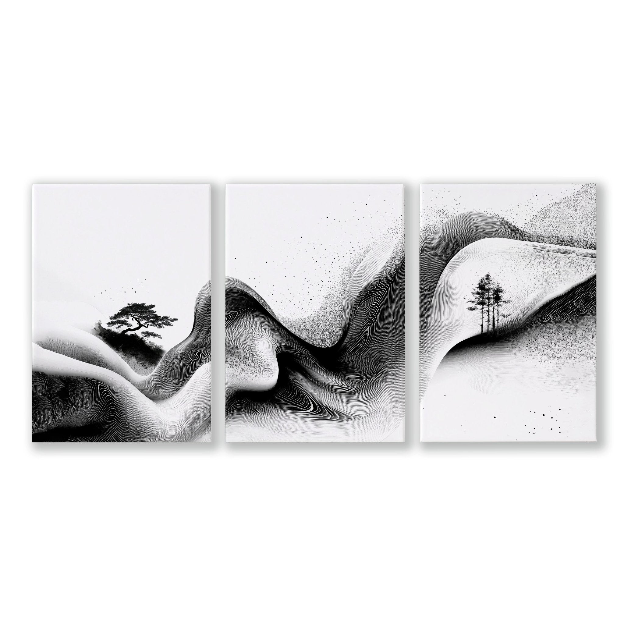Wall Canvas Art | Set of 3 Asian Inspired Wall art Prints